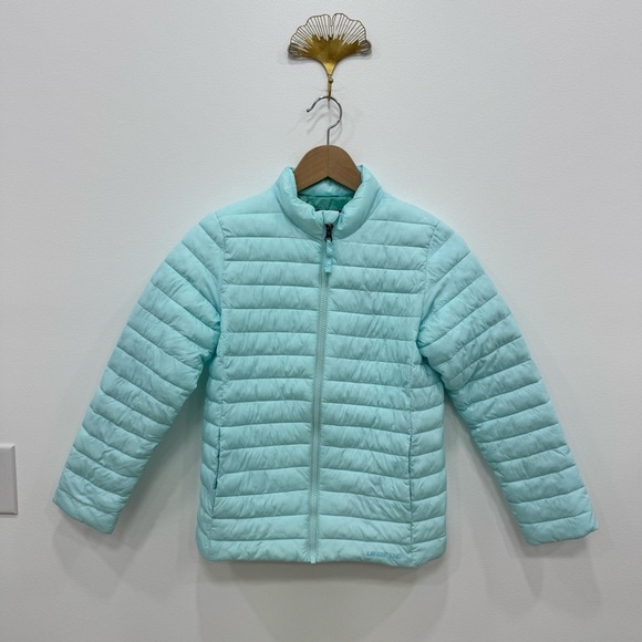 Lands' End Other - Lands End Girls blue green Primaloft Puffer Coat Jacket Full Zip Sz 10/12